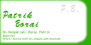 patrik borai business card